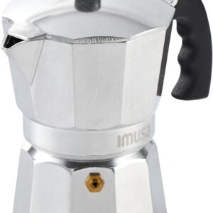 IMUSA USA B120-42V Aluminum Espresso Stovetop Coffeemaker 3-Cup, Silver (Pack of 1)
